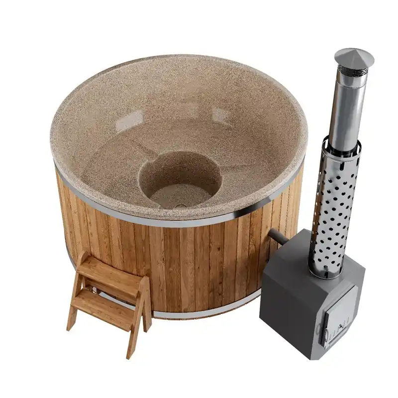 Neu Polar Spa HotTub COMFORT 190 HOT LDPE & Thermokiefer | 40kw Ofen | Treppe | Cover