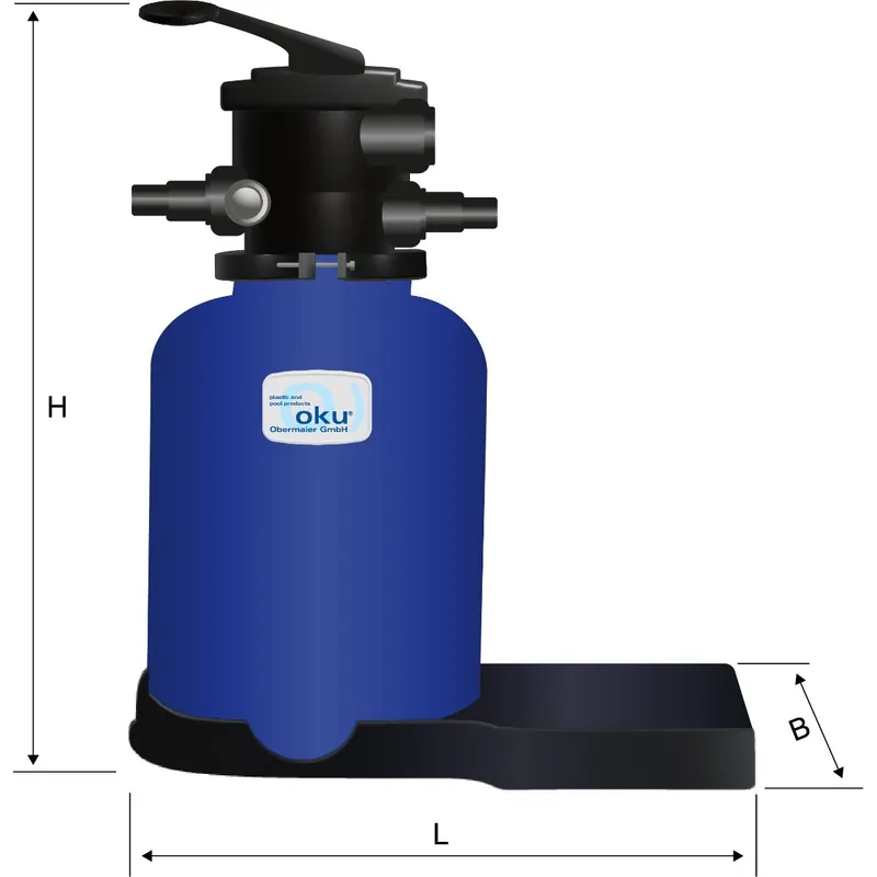 OKU Filterbehälter 400 BLAU Sandfilteranlage Top-Mount - ohne Pumpe Expressversand