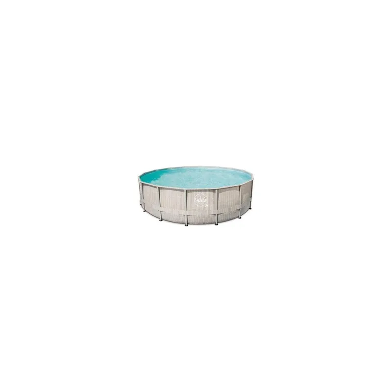 Frame Pool Ø 427 x 107 cm Rattanoptik Hellgrau Nur Heute