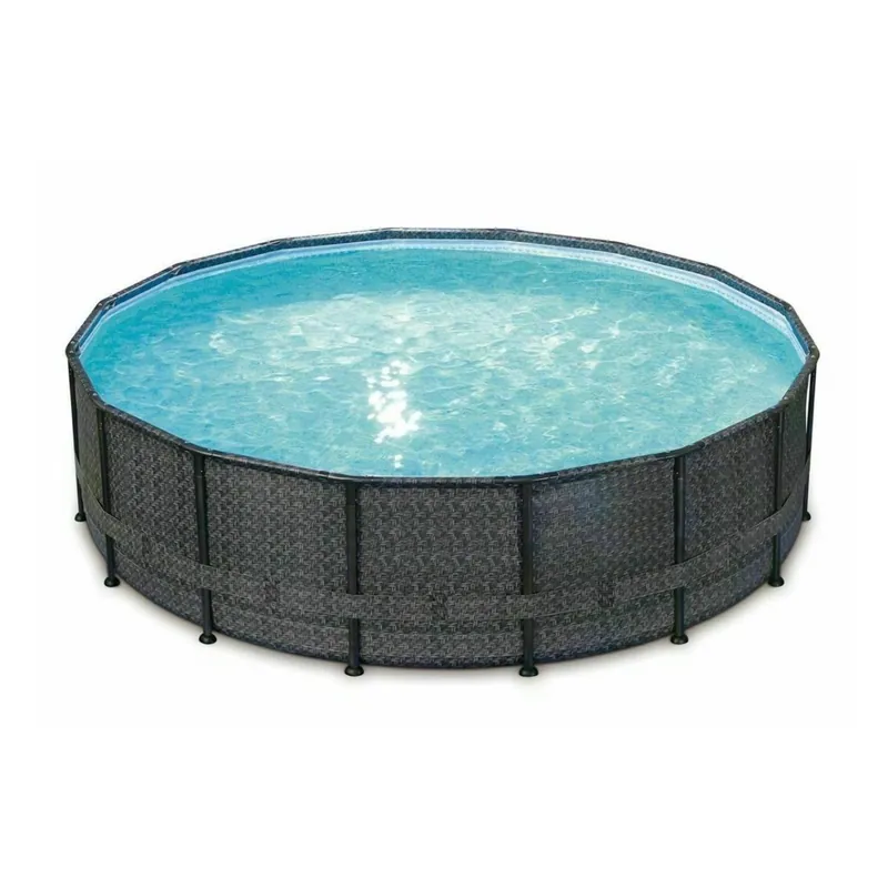 Sonderaktion Frame Pool Ø 488 x 122 cm Rattanoptik anthrazit