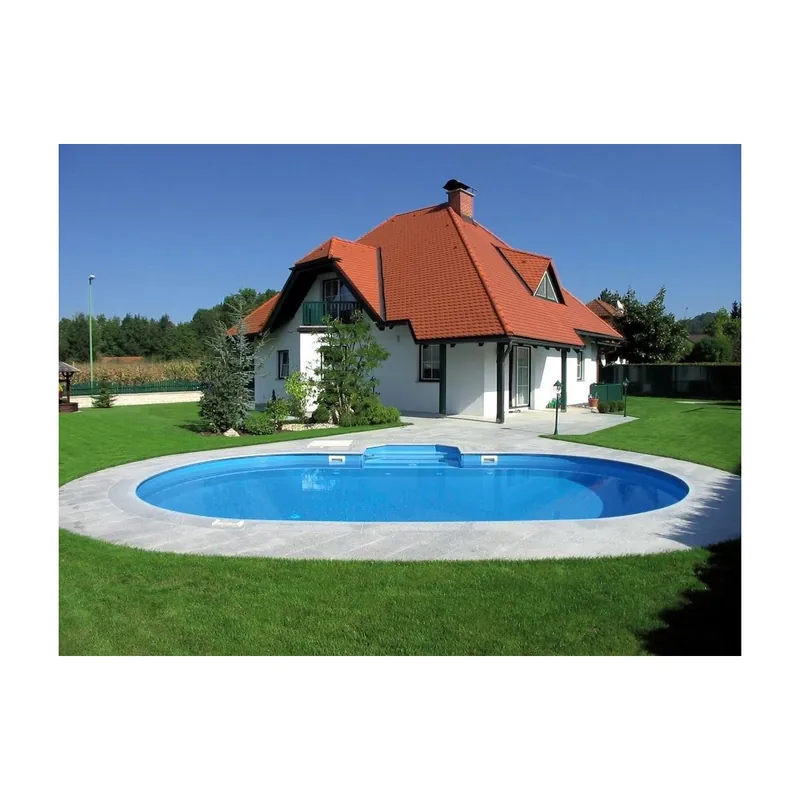 Ovalbecken TAHITI ALL INCLUSIVE SET 800 x 400 x 150 cm | Innenhülle 0,8 mm Sand | BASIC Handlauf Blau Nur Für Kurze Zeit