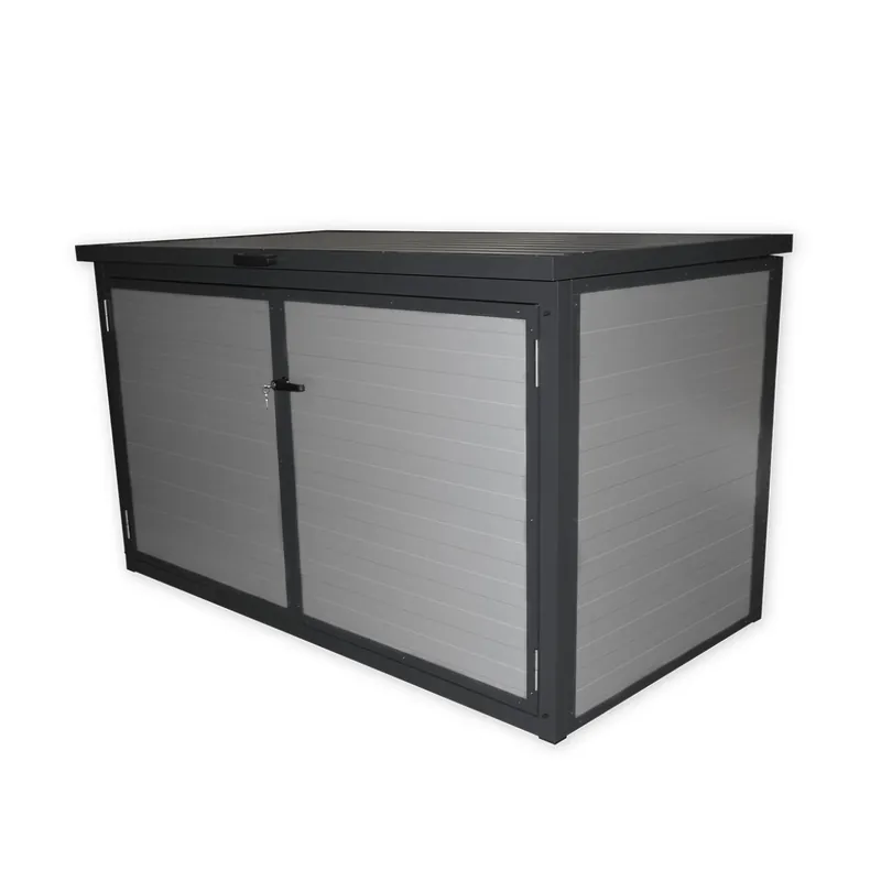 Trend Pool Technikbox Premium | DIY | 185 x 100 x 106 cm | Paneel RAL 9006 Weißaluminium / Rahmen RAL 7016 Anthrazit | ohne Inhalt Echt