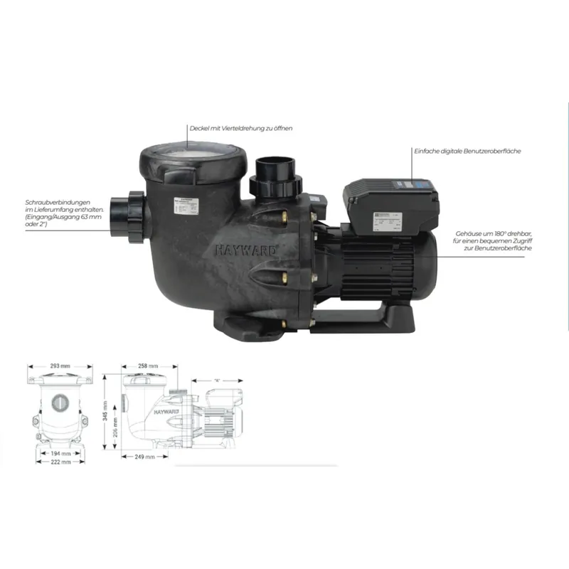 Sonderangebot Hayward Tristar VSTD | Energiesparende Pumpe Drehzahlvariable Poolpumpe | 2,0 PS