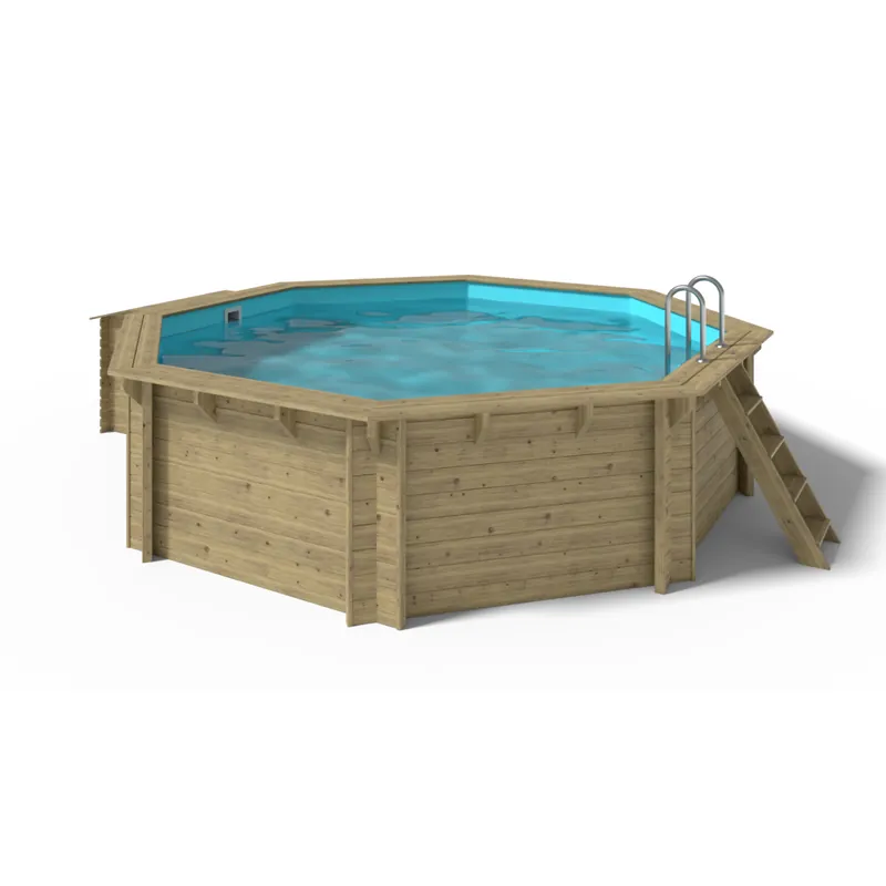 Direktkauf OKU Holzpool EMOTION-FUN rund 5,1 m x 1,2 m 800410 Pool Folie blau komplett