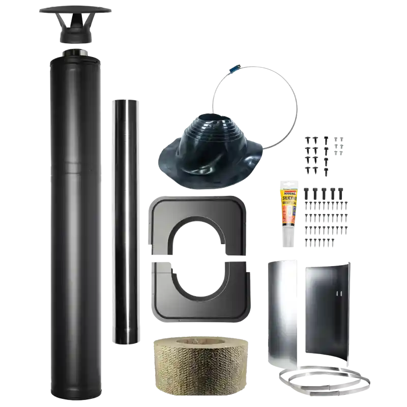 Isoliertes Kaminset aus Stahl - HARVIA, schwarz Top-Preis