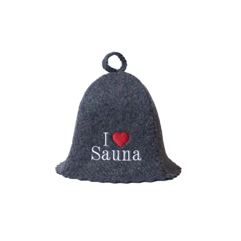 Saunahut - I love sauna, grau Neu Im Sortiment