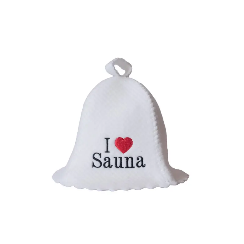 Saunahut - I love sauna, weiß Highlight