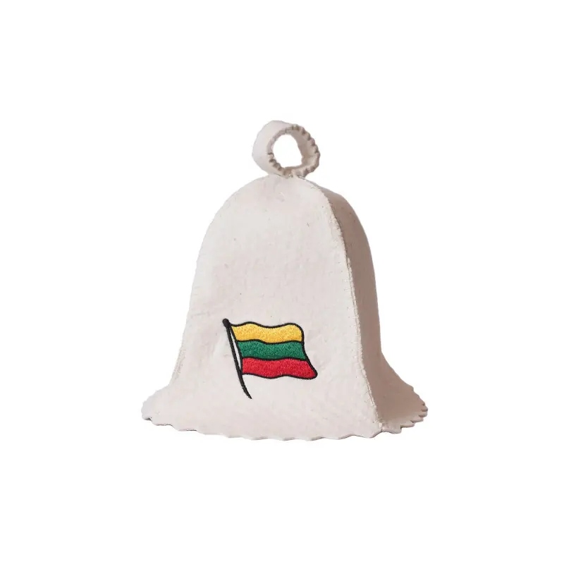 Knallerangebot Saunahut - Litauische Flagge, weiß