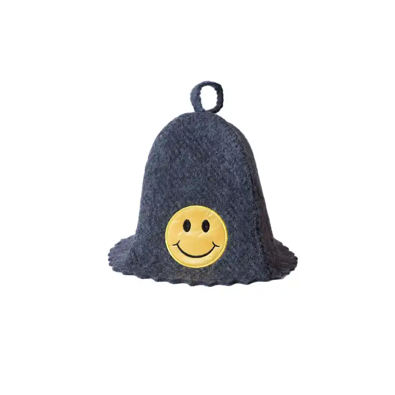 Saunahut - Smile, grau Knallerangebot