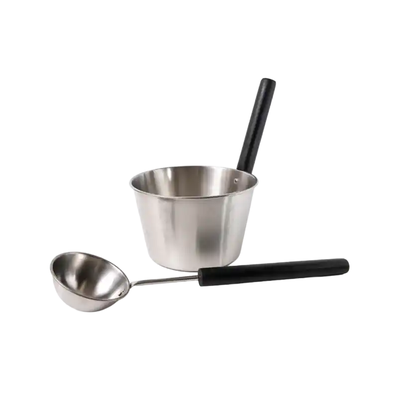 SAUNIA Eimer und Schöpfkelle Edelstahl Set 4 l Bestseller