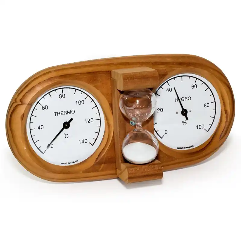 SAUNIA 3-in-1 Thermo-Hygrometer mit Sanduhr 591L Aktuell