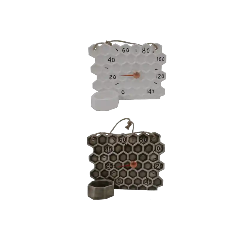 Saunathermometer aus Keramik - Wabenform Billig