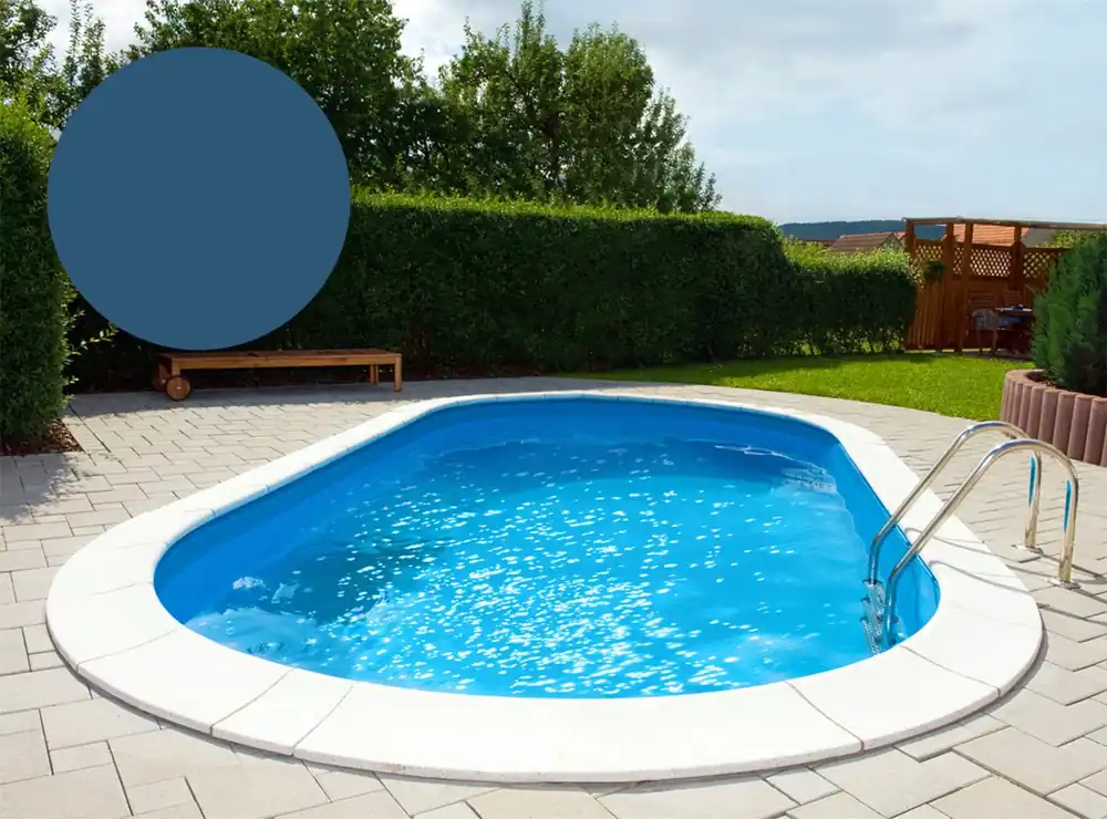 BWT Poolfolie Oval 366 x 550 x 125 cm - Adriablau, Stärke 0,6 mm / ohne Biese (überlappend) Solange Der Vorrat Reicht