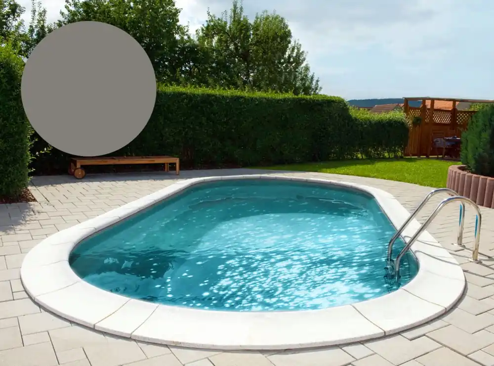 BWT Poolfolie Oval 500 x 300 x 150 cm - Grau, Stärke 0,8 mm / mit Einhängebiese P1 Nur Heute