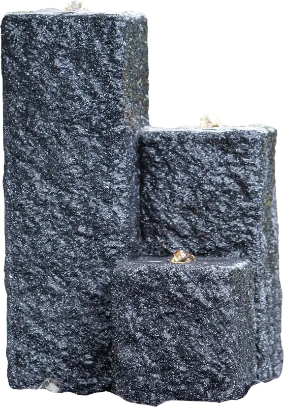 Super-Preis HEISSNER Gartenbrunnen Neptun LED - Schwarz, 12 x 12 x 15/25/40 cm