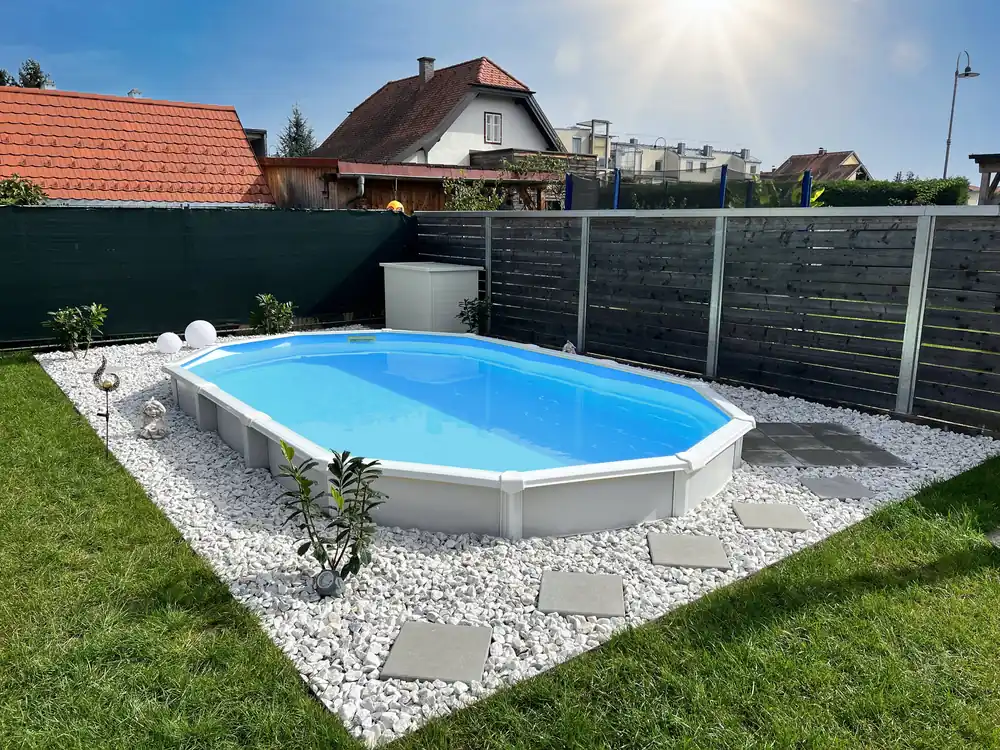 Neue Ware CF. Group Poolfolie Oval 610 x 360 x 145 cm - Blau, Stärke 0,8 mm / ohne Biese (überlappend)