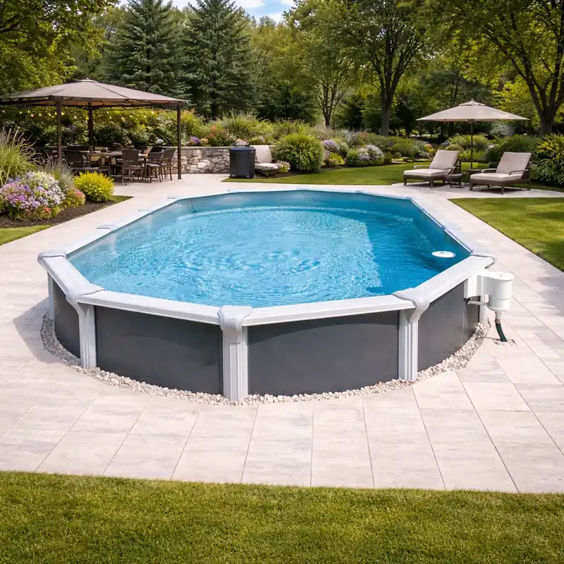 CF. Group Poolfolie Oval 610 x 360 x 145 cm - Grau, Stärke 0,8 mm / ohne Biese (überlappend) Schneller Versand