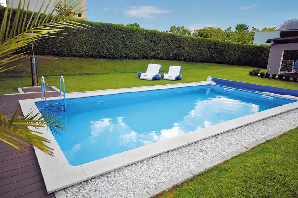 CF. Group Poolfolie Rechteckig 700 x 350 x 150 cm - Blau, Stärke 0,6 mm / mit Keilbiese P3 Bestpreis