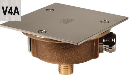 Rotguss Verteilerdose mit V4A Edelstahl Abdeckung Schneller Versand