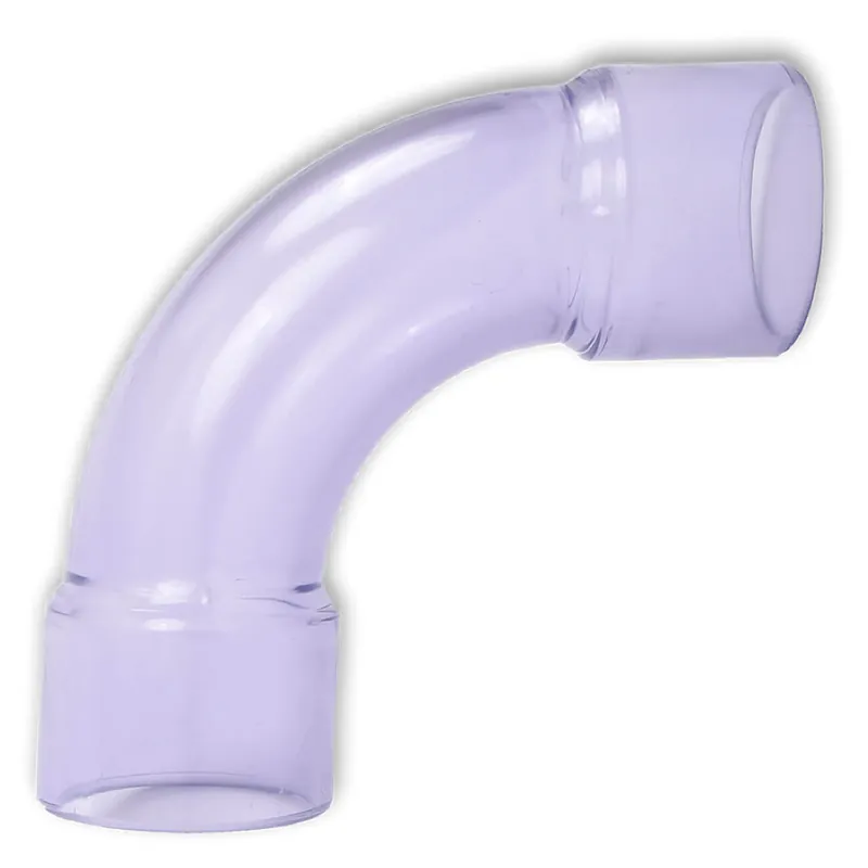 Top-Preis PVC Rohr Bogen 90° Transparent 2x Klebemuffe