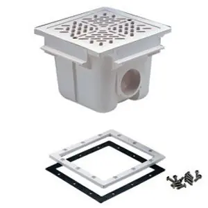 Rabatt Bodenablauf quadratisch 210x210mm incl. Gitter für Folie