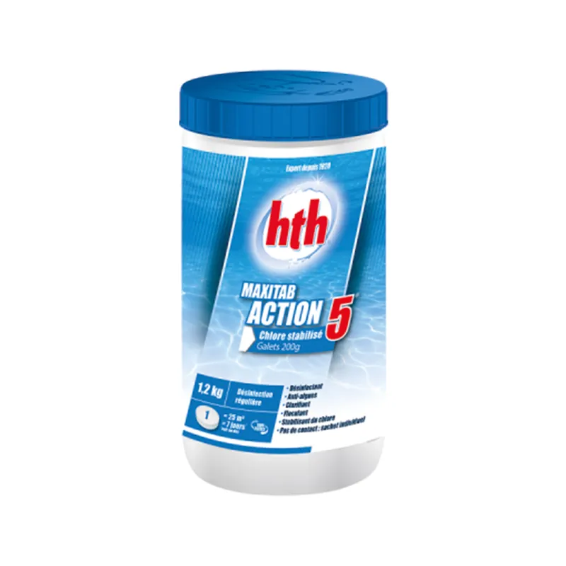 HTH 200g Multifunktions Chlortabletten Maxitab Action 5 1,2 kg Ausverkauf