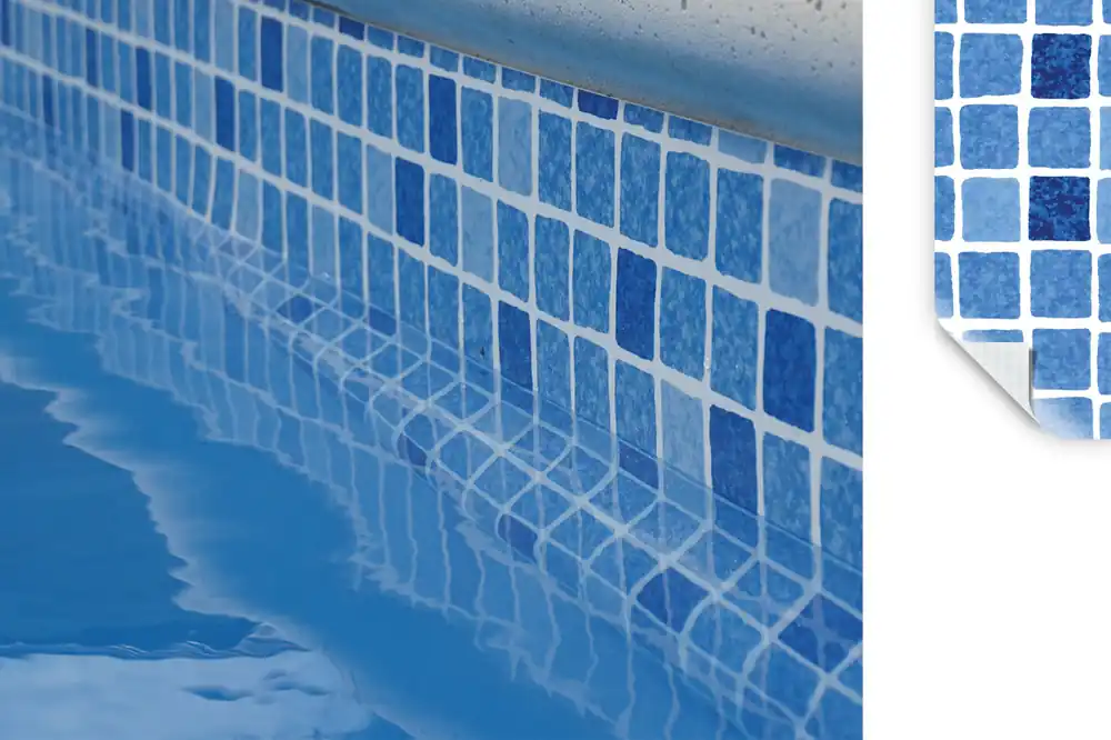 Neu ELBE Supra Print Schwimmbadfolie Mosaik Blau, 25,00 m