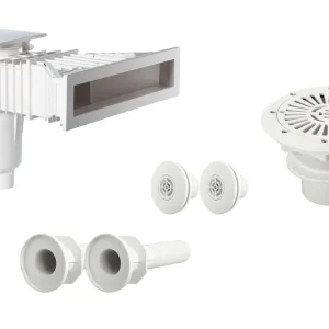 Neu Astralpool Kunststoff-Einbauteileset Slim farbig bis 3x6 m 													 																																																																																											Weiß