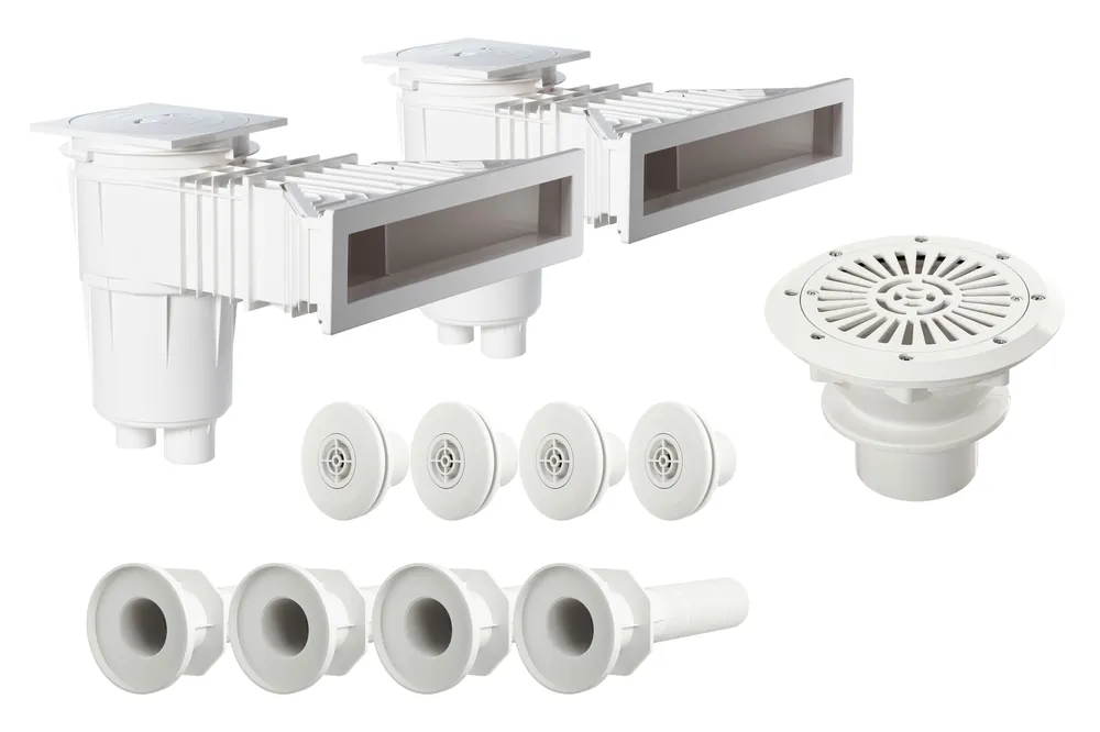Highlight Astralpool Kunststoff-Einbauteileset Slim farbig bis 4x9 m Weiß