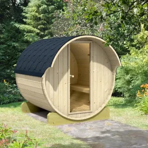 Preiswert Fass-Sauna 656, 200 x 200 cm