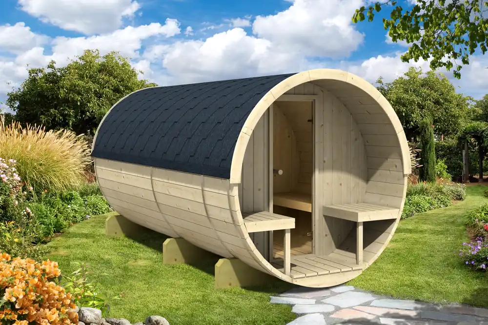 Fass-Sauna 1312, 200 x 400 cm Sonderangebot