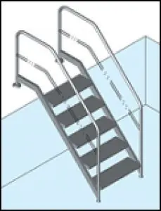 TREPPE MODELL 13 650 mm, 6 Stufen Neu