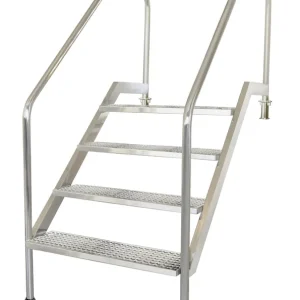 DIN Edelstahl Einbautreppe 													 																																																																																											7 Stufen, bis 1,70 m Markenware