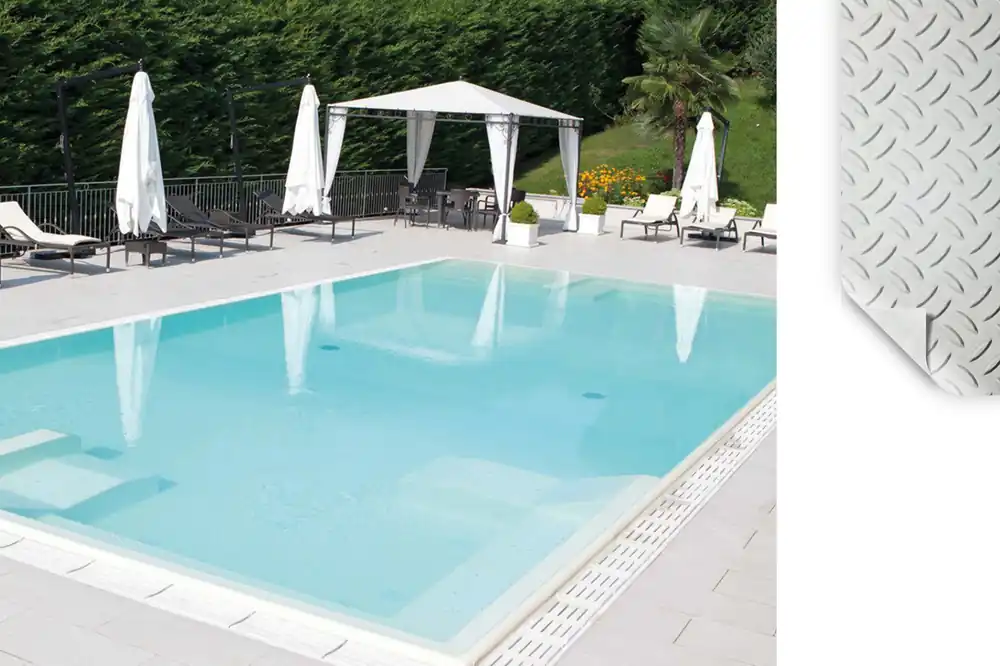 Saisonangebot ELBE Elite Trittschutzbahn Schwimmbadfolie Arctic White, 2 m