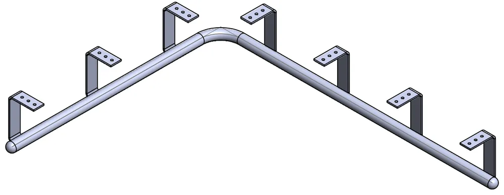Aktuell Rohrbahn Jäger PRO 250 21 cm, 800 x 1400 mm, rechts gekurvt