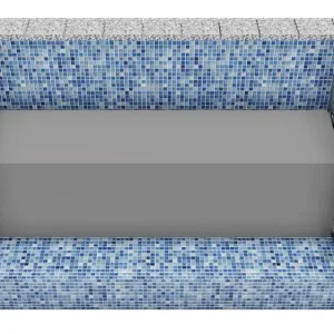 Schwimmbad Unterflurrsitzbank Stehstufe zweiseitig Kunststoff 6,0 m Sonderaktion