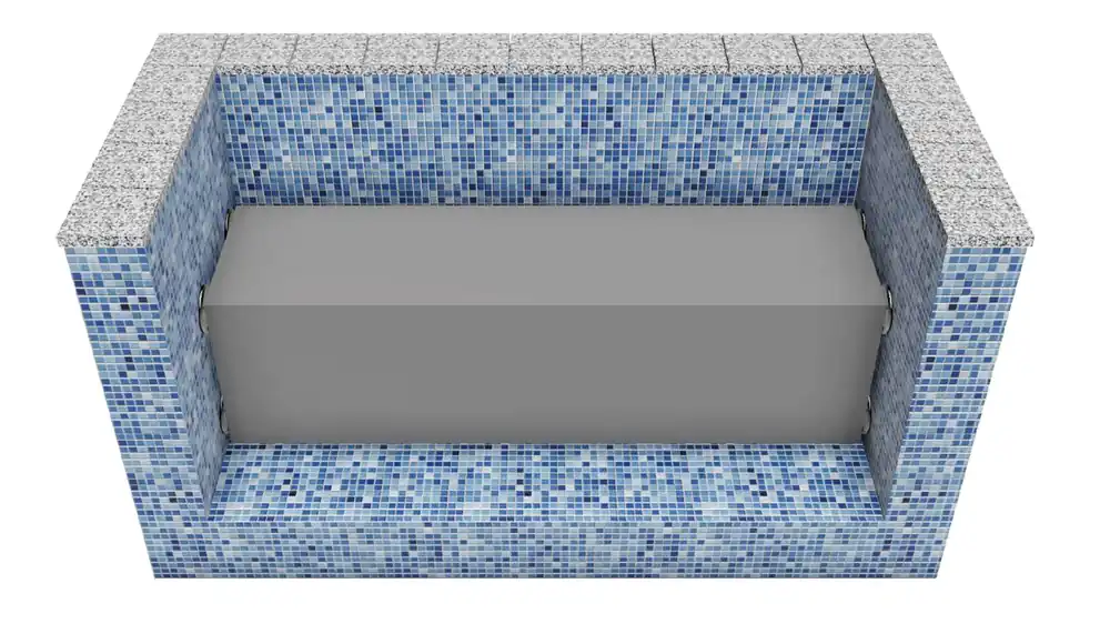 Waterbeck Unterflurgestell Spannfüße zum Klemmen Edelstahlverkleidung bis 6,0m Neue Ware
