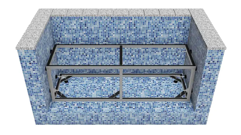 Waterbeck Unterflurgestell Spannfüße zum Klemmen Rahmen bis 3,5m Günstig