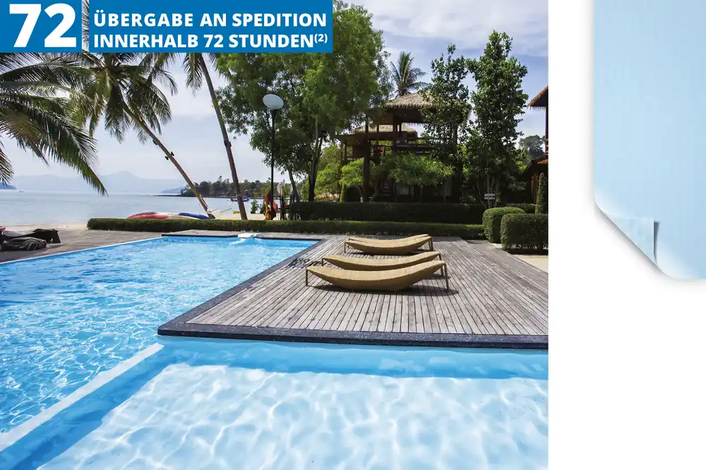 Begrenztes Angebot Poolfolie Expert Schwimmbeckenfolie Premium acrylversiegelt Azur/Hellblau, 1,65 m