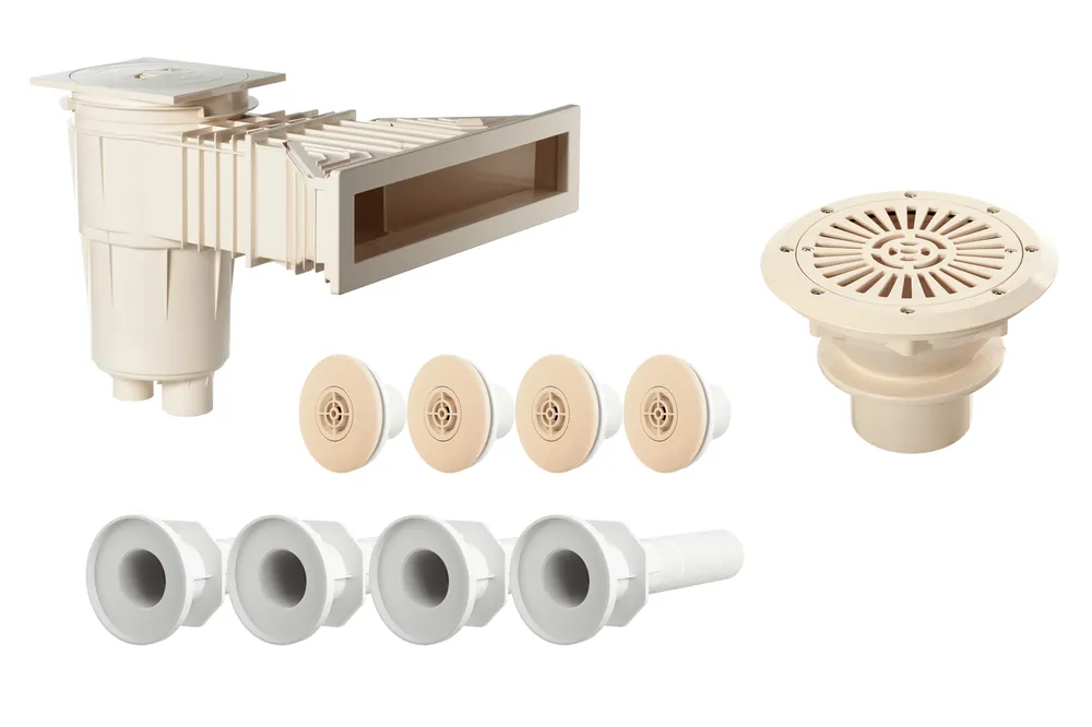 Astralpool Kunststoff-Einbauteileset Slim farbig bis 3,5x7 m Sand / Beige Begrenztes Angebot