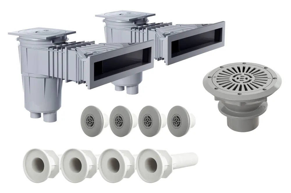 Neue Kollektion Astralpool Kunststoff-Einbauteileset Slim farbig bis 4x9 m Hellgrau