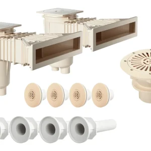 Astralpool Kunststoff-Einbauteileset Slim farbig bis 4x9 m Sand / Beige Schneller Versand