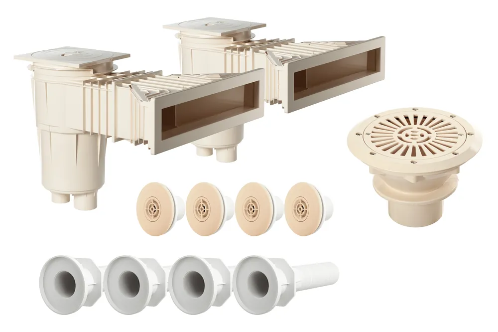 Astralpool Kunststoff-Einbauteileset Slim farbig bis 4x9 m Sand / Beige Schneller Versand