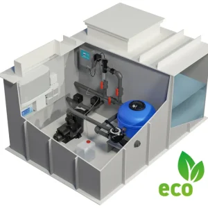 Markenprodukt Technikschacht mit ECO Umschaltung für Überlaufbecken Technikpaket Salz XL
