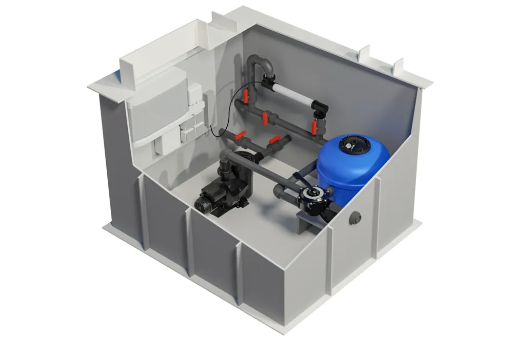 Technikschacht PP Skimmerbecken inkl. Technik Technikpaket UV Plus Mega-Angebot