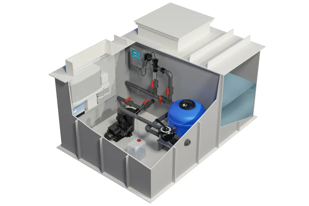 Preisknaller Technikschacht PP Überlaufbecken inkl. Technik Technikpaket Salz Plus