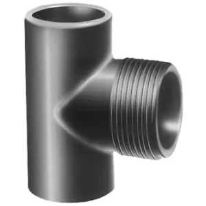 T-Stück mit Außengewinde 													 																																																																																											d= 63 mm + 1" AG + 63 mm Zertifiziert