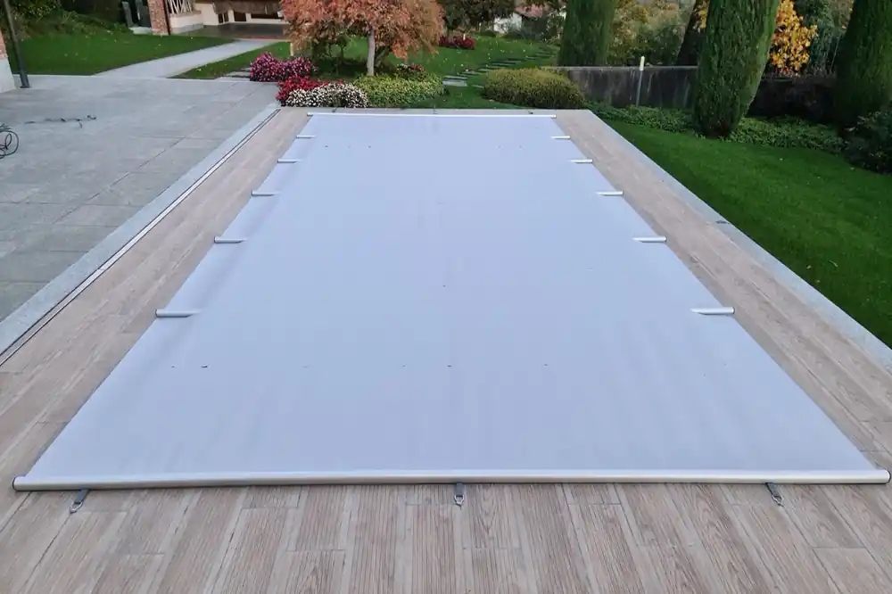 Liderpool Standard Winter Poolabdeckung 5,00 x 10,00 m, Sand / Beige Beliebt