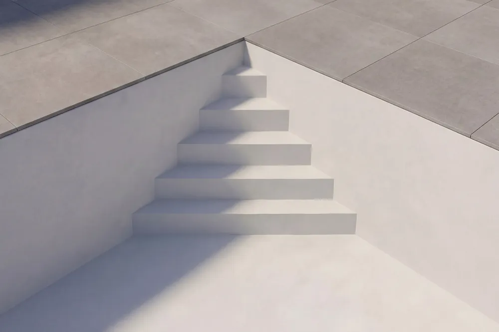 Direkt Vom Hersteller Upper Class Pooltreppe Ecktreppe 45° für Folienpools bis 4,0m, ohne Sitzbank