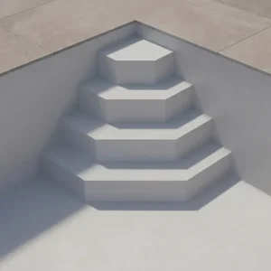 Upper Class Pooltreppe für Styroporsteinbecken Trapezform bis 4,0m, ohne Sitzbank Versand Am Gleichen Tag
